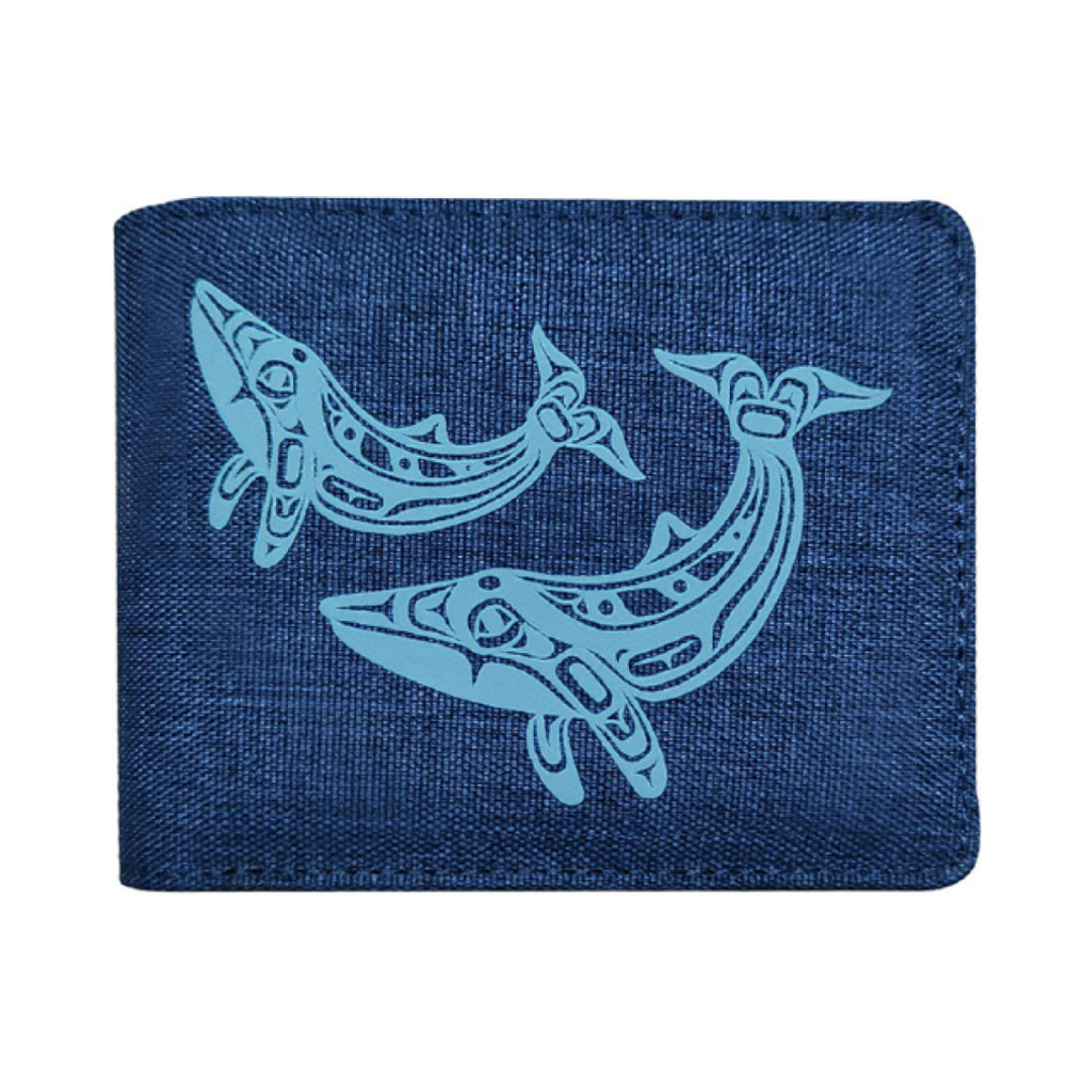 600545_CROSSHATCH WALLET HUMPBACK WHA Crosshatch Wallet - Humpback Whale by Gordon White from the Haida nation.