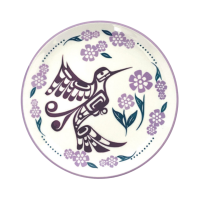 Porcelain Art Plate - Hummingbird (Purple) by Kwakwaka'wakw artist Francis Dick