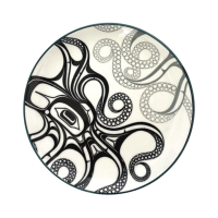 Porcelain plate - Octopus by Ernest Swanson from the Haida nation.