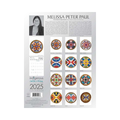 Calendrier mural 2025 par l'artiste autochtone Melissa Peter Paul