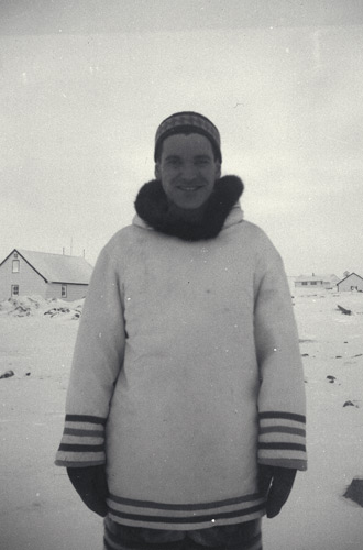 James Houston near a house