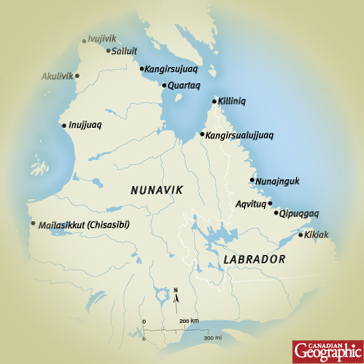Map - Nunavik (arctic Quebec) and Labrador - Canadian Geographic