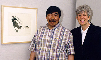 Artist Kananginak Pootoogook and Maria von Finckenstein. Photographer: Steven Darby, Canadian Museum of Civilization
