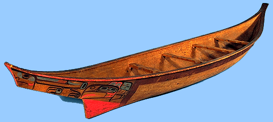 file:hoopa reservation. indian dugout canoe, trinity river