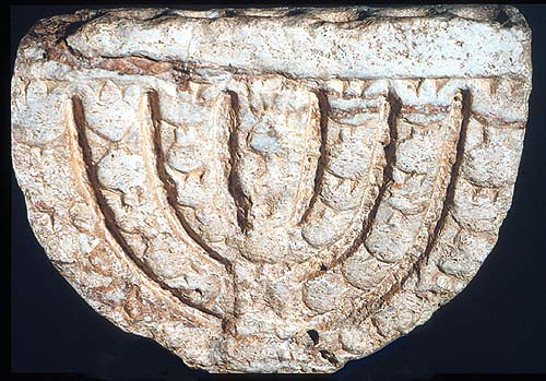 Carved menorah