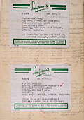 Formulaires d'expédition de 
colis de 
Simpson, 1943.