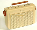 Plastic portable radio, model P-233, 
RCA Victor, 1956.