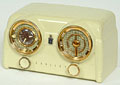 Bakelite clock radio, model D-25, 
Crosley, ca 1954.