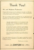 Simpson's ad in The Canadian 
Postmaster, 1934, back cover.