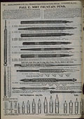 Stylo-plumes et porte-plumes, Sears, 
Roebuck & Co. Fall 1900, p.142.