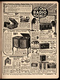 Radio receiver and speaker, Eaton's 
Fall Winter 1925-26, p. 391.