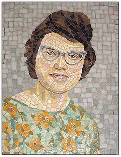 Mosaic portrait of Anna Tenerelli Quilici Photo: Charles Whalen