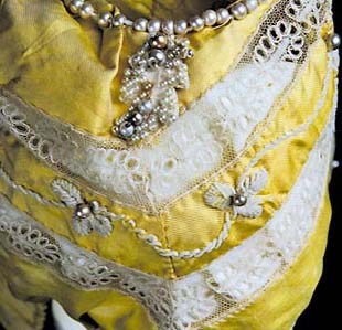 Detail of the dress worn by Miss Barnard