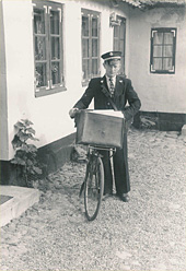 A rural postman starting the day’s rounds on a Post Office bicycle