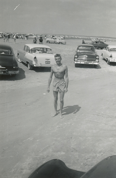 Chris at Wasaga Beach, Ontario, 1955.