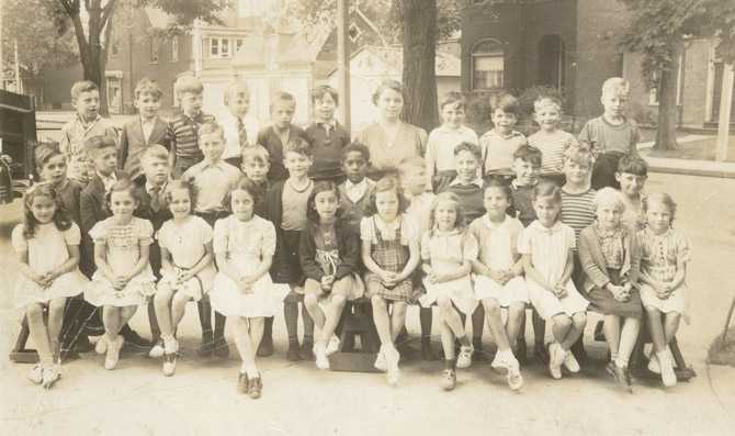 Connie and her classmates, ca 1943