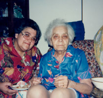 Connie Bennedsen with her mother, Carmela Colangelo, Toronto, early 1980s. Carmela died in 1986