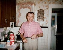 Chris in the kitchen of the home on Arlington Avenue, 1991