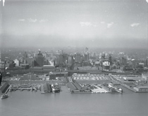 Toronto docks and downtown skyline, 1958. 