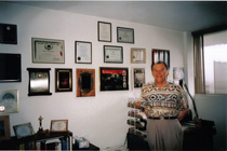 Chris in his home office, ca 2001. <br>(Private Collection)