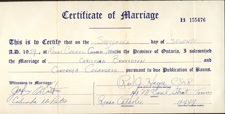 Connie and Chris’s marriage certificate, September 7, 1959.