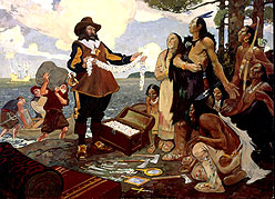 Champlain Trading with the Indians, 1911