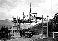 East entrance to Rocky Mountain Park, later Banff National Park, circa 1920