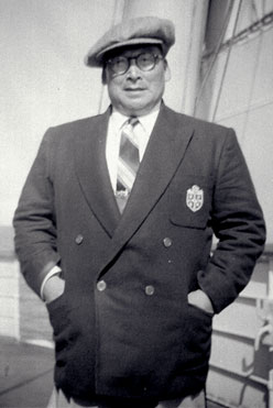 Peter Pitseolak in a suit and cap, circa 1940-1960
