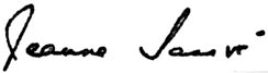 Signature of Jeanne Sauv 
