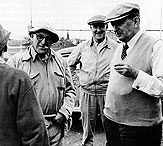 Jules Timmins (President IOC), William Durrell (General Manager, IOC) and Maurice Duplessis (Premier of Quebec), 1953