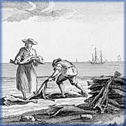 Sorting dried cod on the shore - 
Collection: Nelson Cazeils