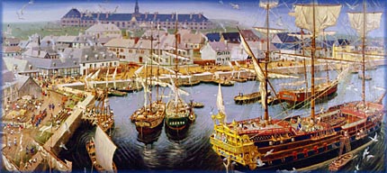 Louisbourg viewed from a warship - 
University College of Cape Breton Art Gallery