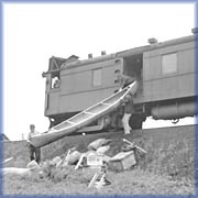 Canoe being lifted from a rail car - 
Provincial Archives of New Brunswick