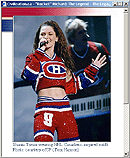 Shania Twain wearing NHL Canadiens-inspired outfit