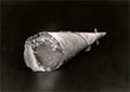 Pain de sucre d'érable dans un cornet d'écorce de bouleau, vendu à l'épicerie Dionne à Montréal, 1962., © MCC/CMC, Marius Barbeau, B312-8.2