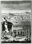 Indiens faisant du sirop d'érable. Gravure tirée de l'ouvrage de Lafitau Moeurs des sauvages amériquains, 1724. 1936., © MCC/CMC, Marius Barbeau, 86743