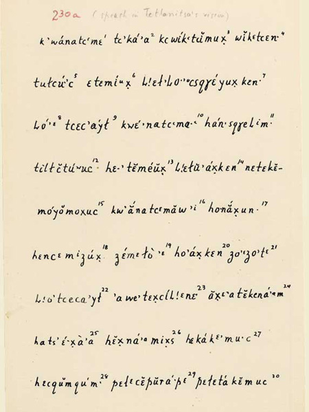 Speech in Tetlenitsa's vision, Ottawa, 1912, CDA-2004-003-002