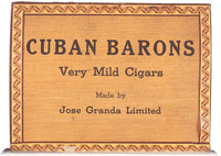 Cigar box label : Cuban Barons
