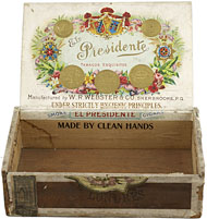 Cigar box label : El Presidente