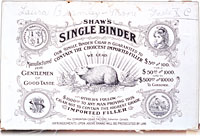 Cigar box label : Shaw's Single Binder