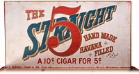 Cigar box label : The Straight 5