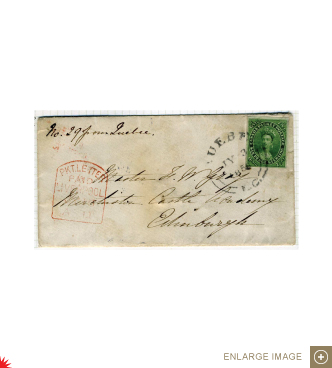 Cover with a cancelled Six Pence Sterling