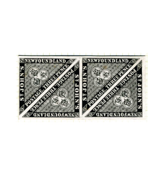 Three Pence plate proofs in black, block of four