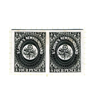 Four Pence plate proofs in black, pair