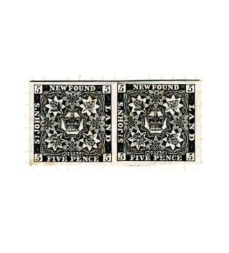 Five Pence plate proofs in black, pair