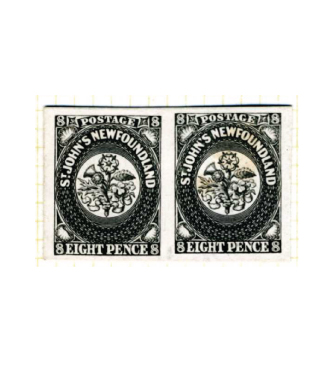 Eight Pence plate proofs in black, pair