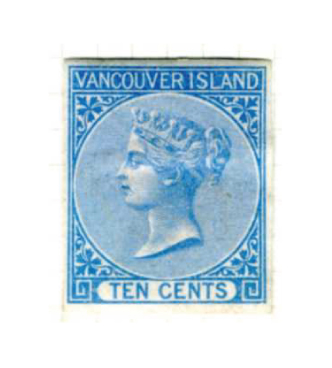 Imperforate Vancouver Island Ten Cents, unused