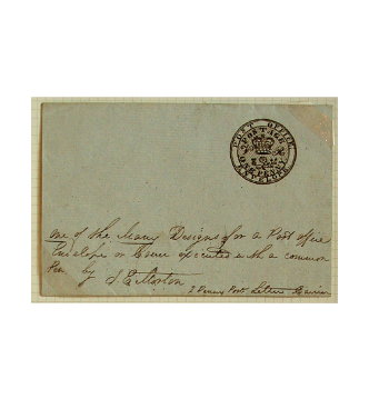 J. E. Morton essay, penny Post Office envelope