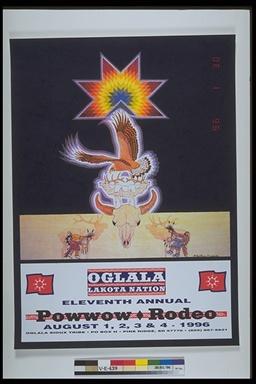 advertising poster, Pow Wow Rodeo by Oglala Sioux Tribe