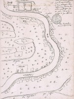 Map from New Orleans 10 leagues long along the River, with the inhabitant’s landgrant under Mr. Perier